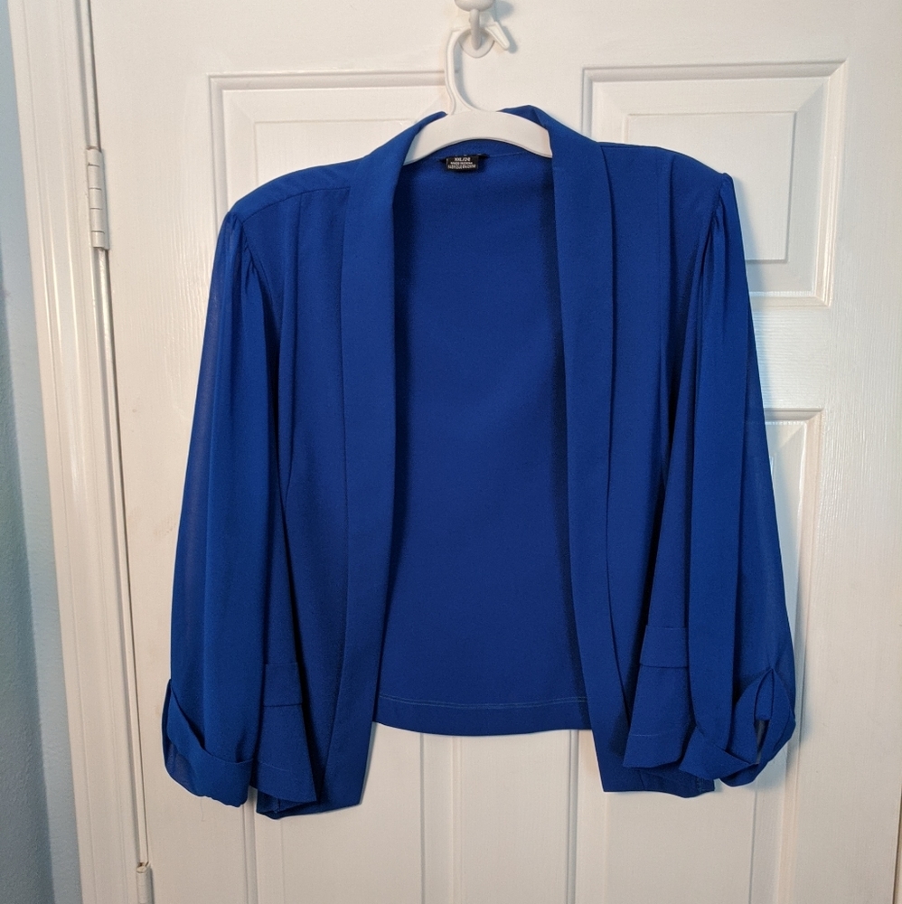 Royal Blue Cropped Blazer Jacket 2X